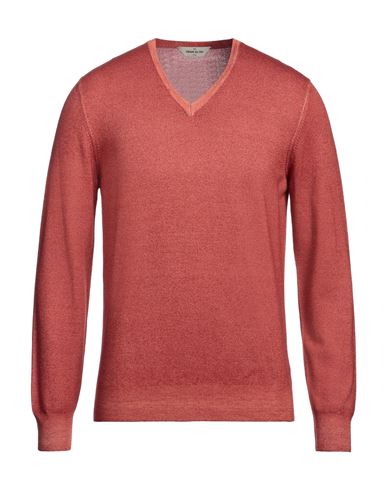 Gran Sasso Man Sweater Rust Size 40 Virgin Wool In Red