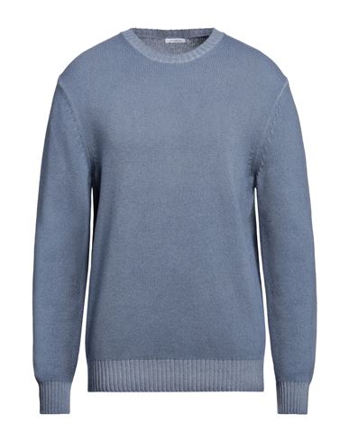 Malo Man Sweater Light Blue Size 44 Virgin Wool In Gray