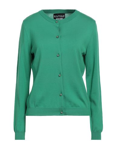 Boutique Moschino Woman Cardigan Green Size 8 Virgin Wool