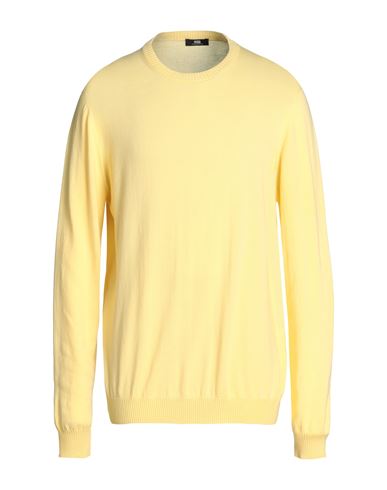 Alpha Studio Man Sweater Light Yellow Size 44 Cotton, Cashmere