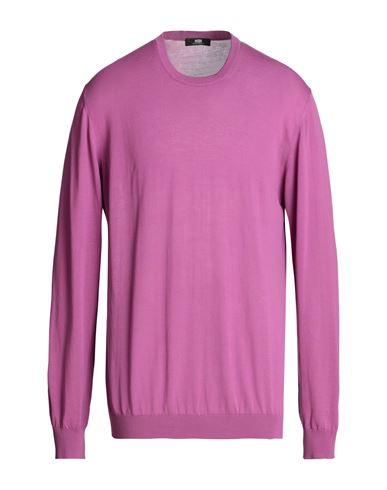 Shop Alpha Studio Man Sweater Mauve Size 46 Cotton In Purple