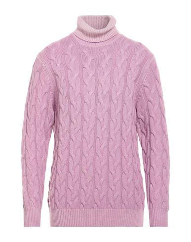 Filippo De Laurentiis Man Turtleneck Lilac Size 42 Merino Wool, Silk, Cashmere In Purple