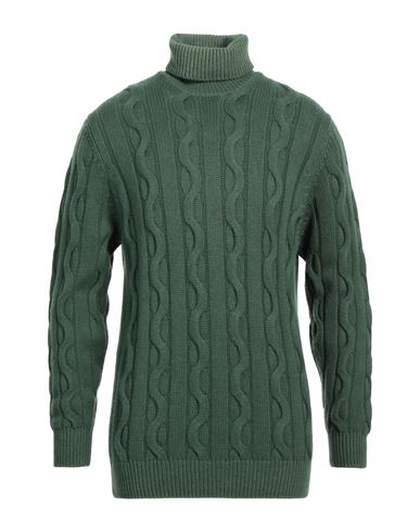 Filippo De Laurentiis Man Turtleneck Green Size 44 Merino Wool, Silk, Cashmere