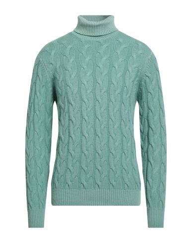 Filippo De Laurentiis Man Turtleneck Light Green Size 40 Merino Wool, Silk, Cashmere In Green