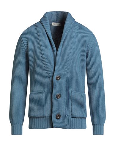 Filippo De Laurentiis Man Cardigan Slate Blue Size 38 Merino Wool In Blue