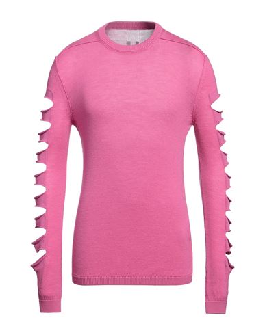 Shop Rick Owens Man Sweater Magenta Size M Virgin Wool, Cotton