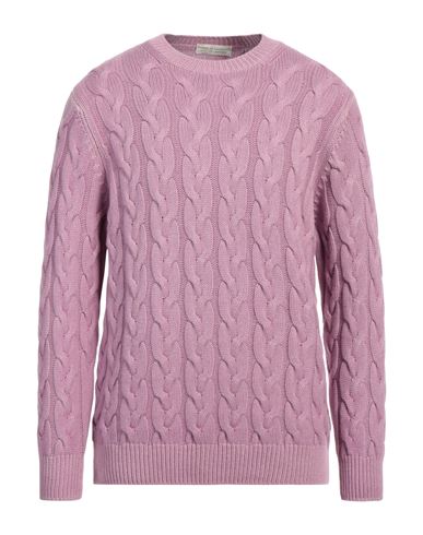 Filippo De Laurentiis Man Sweater Mauve Size 42 Merino Wool, Silk, Cashmere In Purple