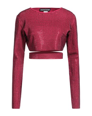 Andreädamo Andreādamo Woman Sweater Fuchsia Size M Viscose, Polyester, Polyamide, Elastane In Pink
