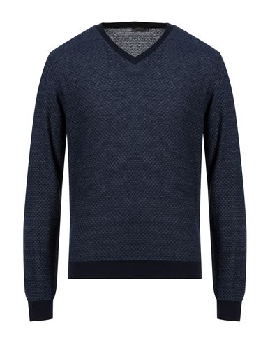 Ferrante Man Sweater Midnight Blue Size 36 Cotton, Linen
