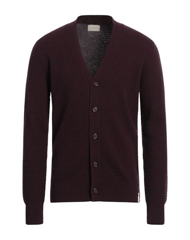 Man Cardigan Plum Size 42 Virgin Wool