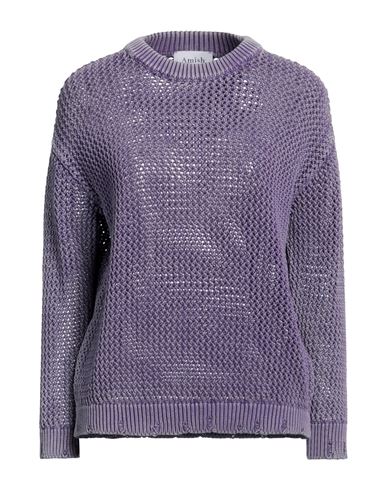 Amish Woman Sweater Purple Size M Cotton