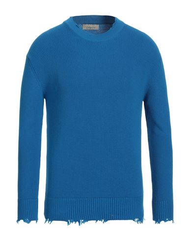 Laneus Man Sweater Bright Blue Size 36 Cotton