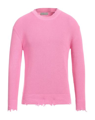 Laneus Man Sweater Fuchsia Size 40 Cotton In Pink