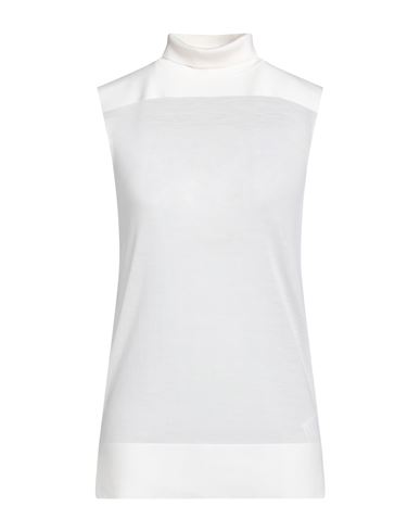 Jil Sander Woman Turtleneck Ivory Size 6 Virgin Wool, Polyamide, Elastane In White