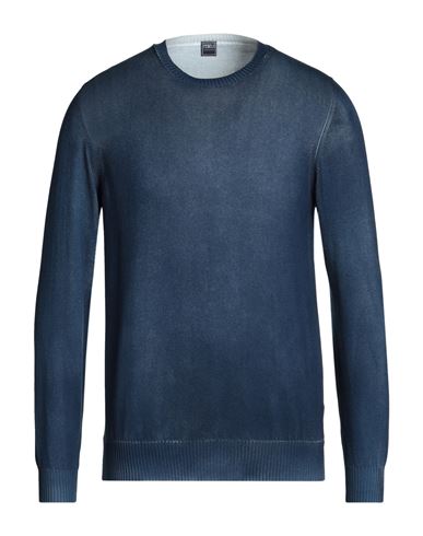 Fedeli Man Sweater Navy Blue Size 40 Cotton