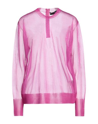 Shop Dolce & Gabbana Woman Sweater Fuchsia Size 14 Polyester In Pink