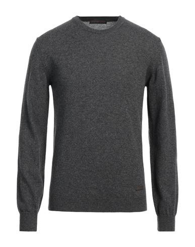 Trussardi Jeans Man Sweater Lead Size L Wool, Cashmere In Grey