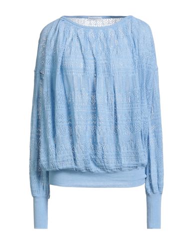 Ballantyne Woman Sweater Light Blue Size 10 Cotton In Blue