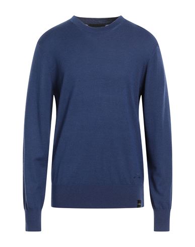 Shop John Richmond Man Sweater Navy Blue Size Xxl Merino Wool, Acrylic