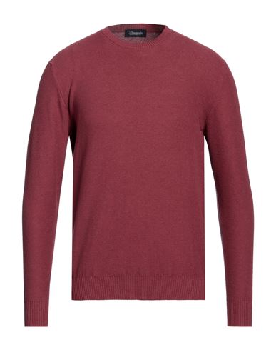 Shop Drumohr Man Sweater Garnet Size 50 Cotton In Red
