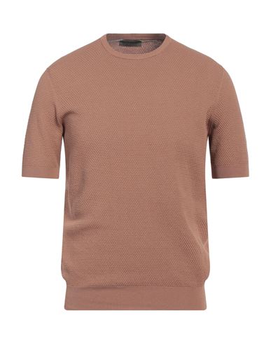 +39 Masq Man Sweater Light Brown Size 42 Cotton In Beige