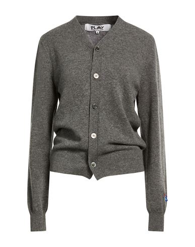 Comme Des Garçons Play Woman Cardigan Grey Size L Wool In Gray