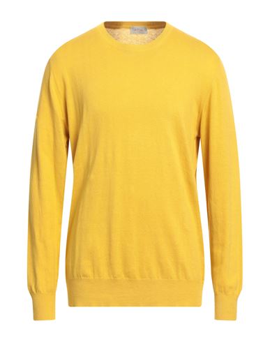 Shop Altea Man Sweater Mustard Size Xxl Linen, Cotton In Yellow