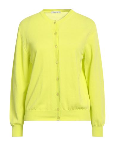 Kangra Cashmere Kangra Woman Cardigan Lime Green Size 10 Cotton In Yellow