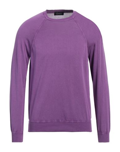 Drumohr Man Sweater Purple Size 40 Cotton