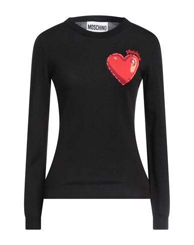 Moschino Woman Sweater Black Size 8 Cotton, Polyamide, Elastane