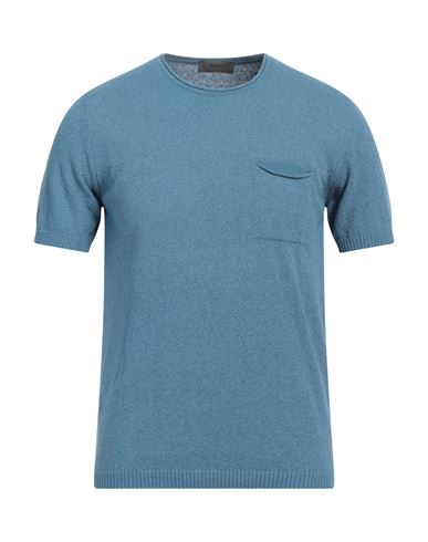 Ferrante Man Sweater Slate Blue Size 36 Cotton, Polyamide