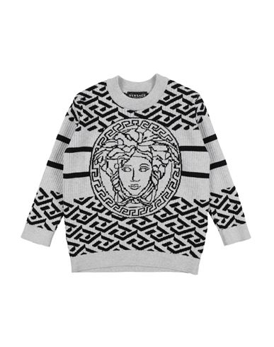 Shop Versace Young Toddler Sweater Light Grey Size 6 Cotton, Virgin Wool