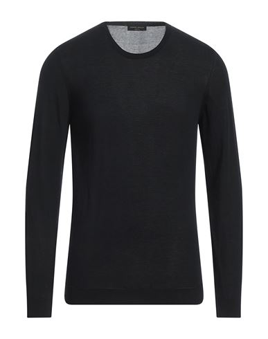 Roberto Collina Man Sweater Black Size 46 Cotton, Polyamide