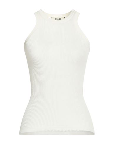 Fendi Woman Top Ivory Size 6 Viscose, Polyester In White