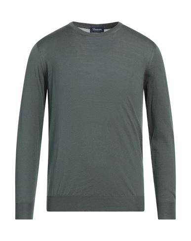 Shop Drumohr Man Sweater Military Green Size 42 Silk