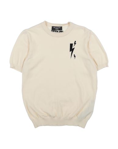 Shop Neil Barrett Toddler Girl Sweater Cream Size 6 Cotton In White