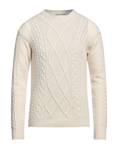 GREY DANIELE ALESSANDRINI GREY DANIELE ALESSANDRINI MAN SWEATER CREAM SIZE 42 WOOL, POLYAMIDE 