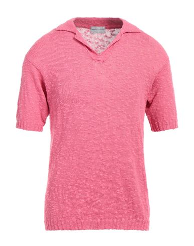Settefili Cashmere Man Sweater Fuchsia Size 42 Cotton, Linen In Pink