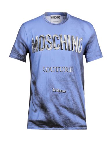 Moschino Man T-shirt Azure Size 36 Cotton In Blue