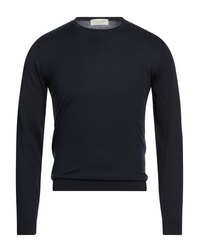 Filippo De Laurentiis Man Sweater Midnight Blue Size 36 Cotton In Black