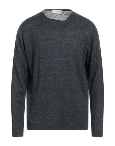 Shop Filippo De Laurentiis Man Sweater Midnight Blue Size 44 Linen, Cotton