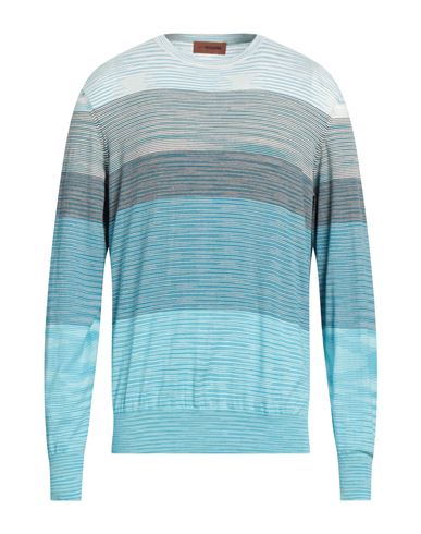 Missoni Man Sweater Azure Size 44 Cotton In Blue