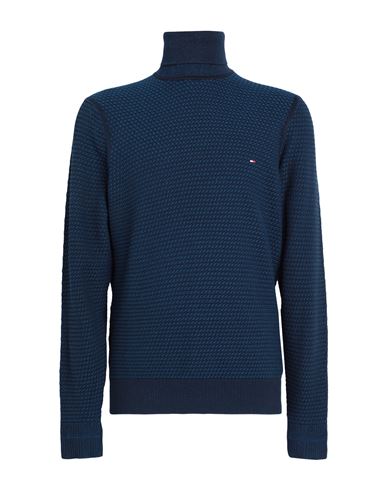 Tommy Hilfiger Man Turtleneck Navy Blue Size Xl Cotton