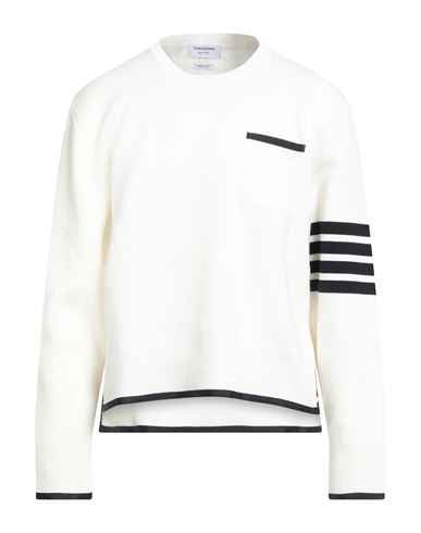 Shop Thom Browne Man Sweater Ivory Size 5 Cotton