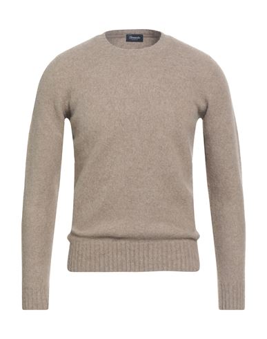 Drumohr Man Sweater Taupe Size 46 Lambswool In Neutral