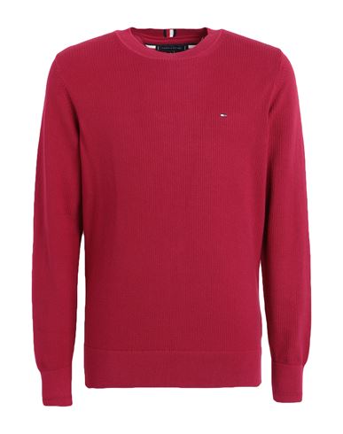 Tommy Hilfiger Man Sweater Garnet Size Xl Cotton In Red