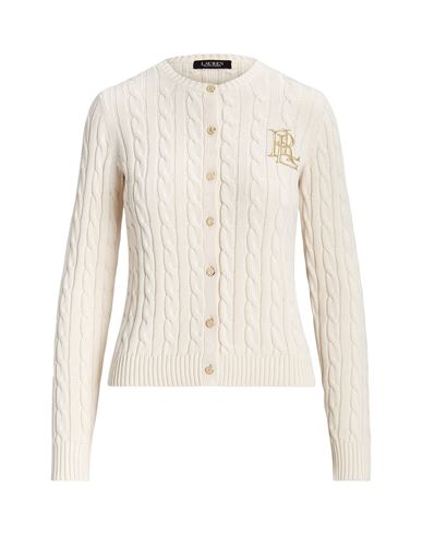 Lauren Ralph Lauren Cable-knit Cotton Cardigan Woman Cardigan Ivory Size Xl Cotton In White