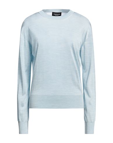Shop Calvin Klein 205w39nyc Woman Sweater Light Blue Size M Silk