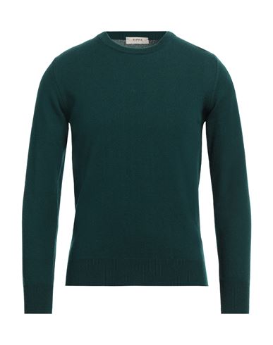Alpha Studio Man Sweater Dark Green Size 36 Cashmere