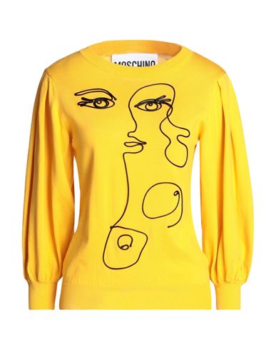 Moschino Woman Sweater Ocher Size 12 Cotton In Yellow